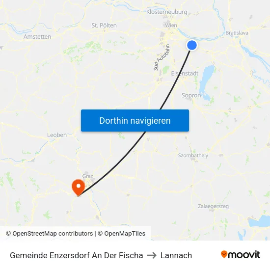 Gemeinde Enzersdorf An Der Fischa to Lannach map