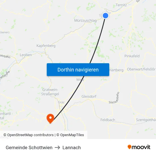 Gemeinde Schottwien to Lannach map