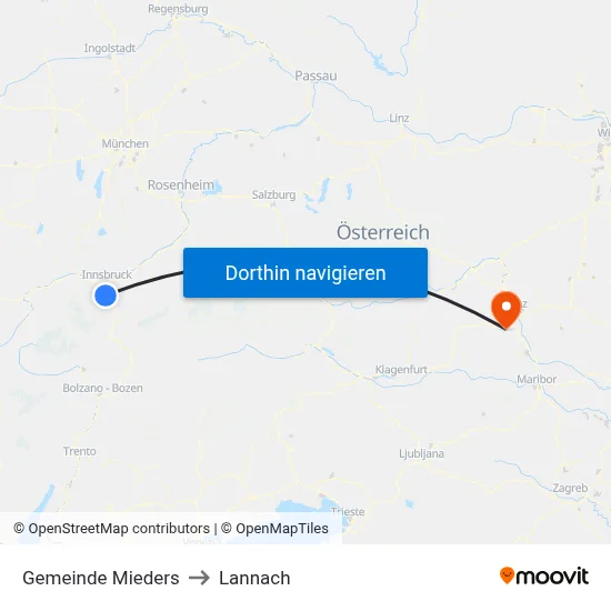 Gemeinde Mieders to Lannach map