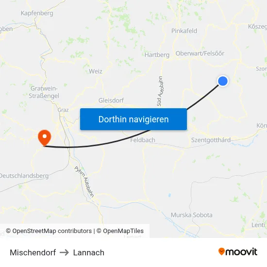Mischendorf to Lannach map
