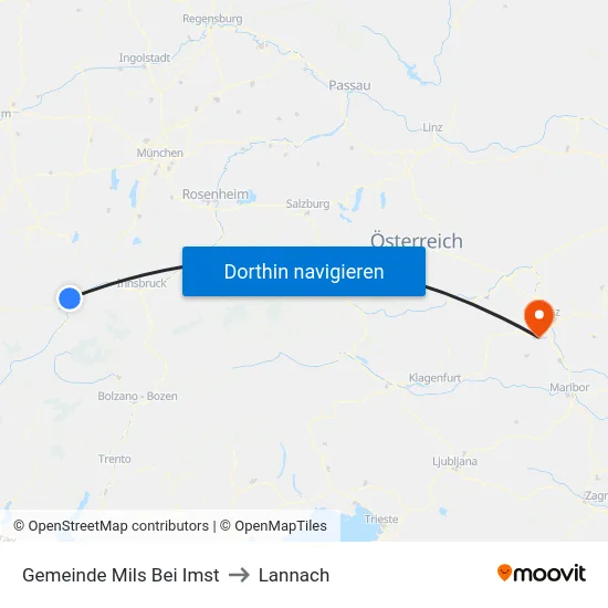 Gemeinde Mils Bei Imst to Lannach map