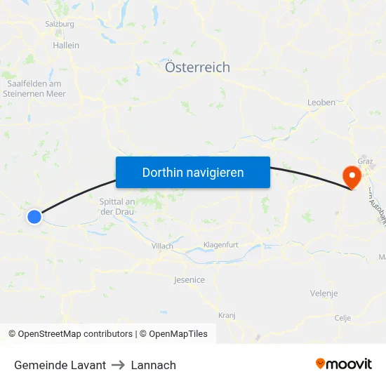 Gemeinde Lavant to Lannach map