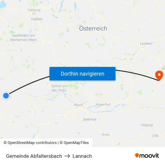 Gemeinde Abfaltersbach to Lannach map
