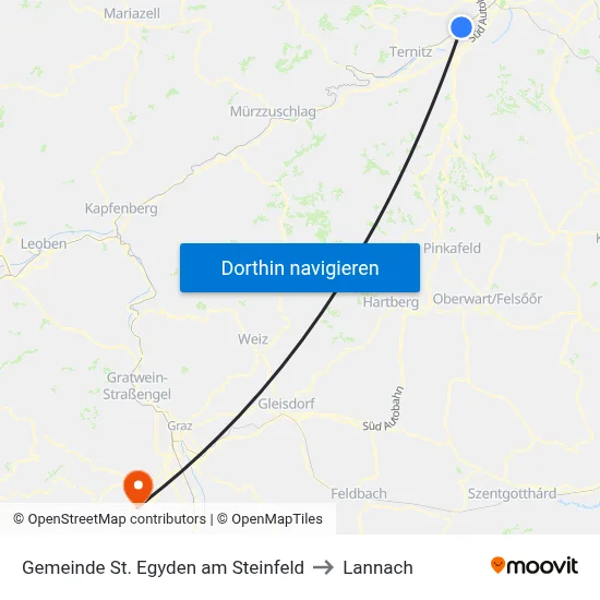 Gemeinde St. Egyden am Steinfeld to Lannach map