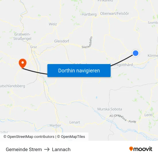 Gemeinde Strem to Lannach map