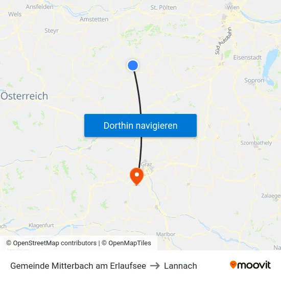 Gemeinde Mitterbach am Erlaufsee to Lannach map