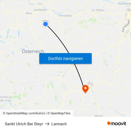 Sankt Ulrich Bei Steyr to Lannach map