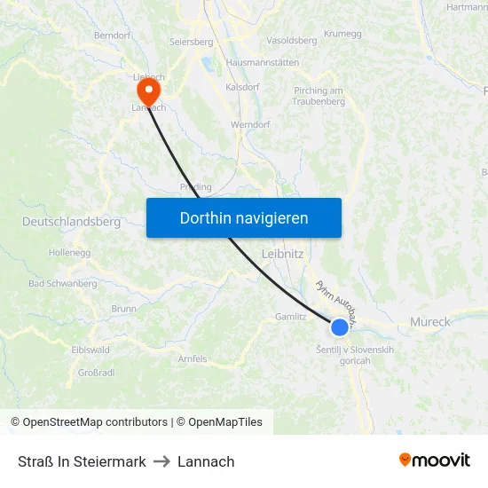 Straß In Steiermark to Lannach map