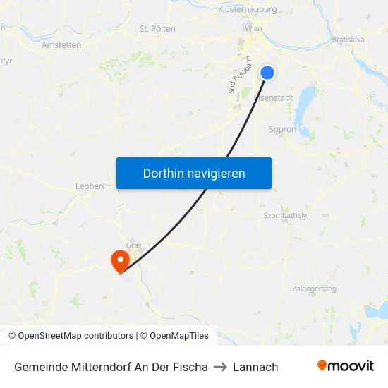 Gemeinde Mitterndorf An Der Fischa to Lannach map