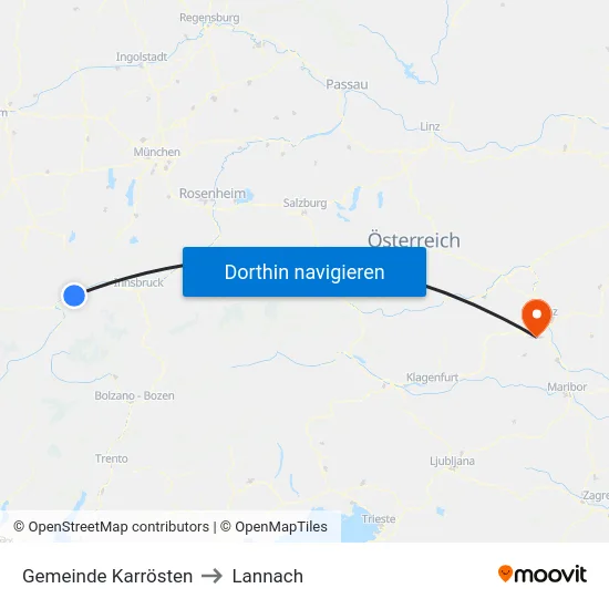 Gemeinde Karrösten to Lannach map