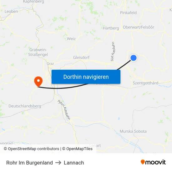 Rohr Im Burgenland to Lannach map
