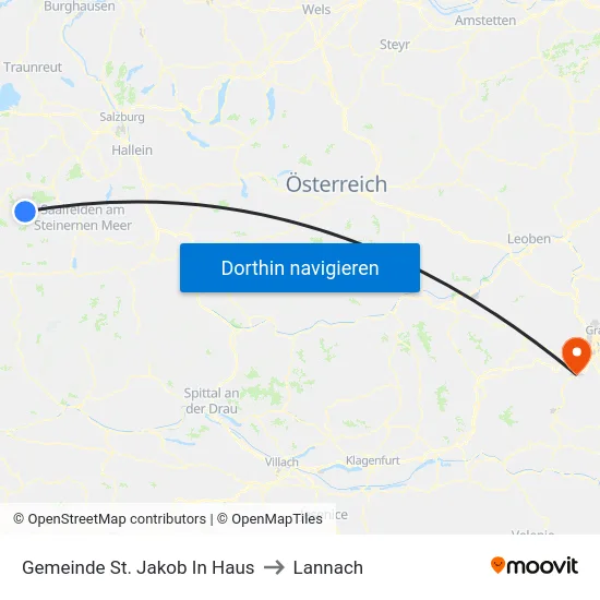 Gemeinde St. Jakob In Haus to Lannach map