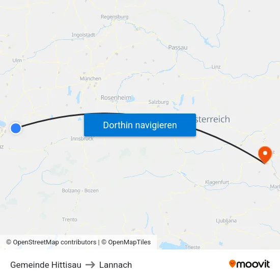Gemeinde Hittisau to Lannach map
