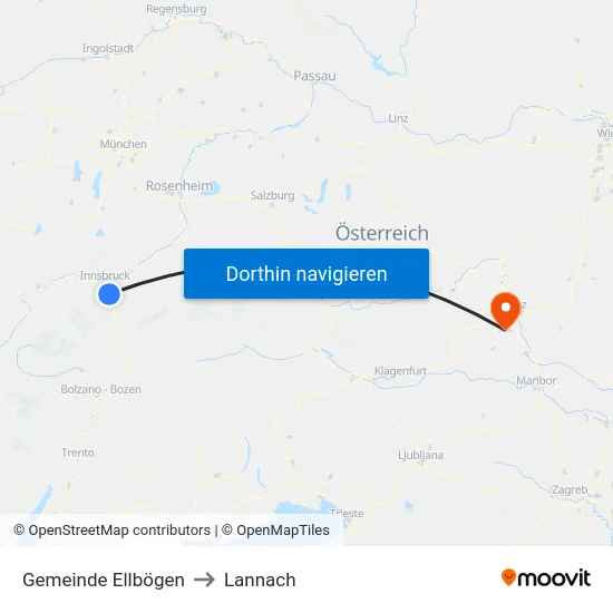 Gemeinde Ellbögen to Lannach map