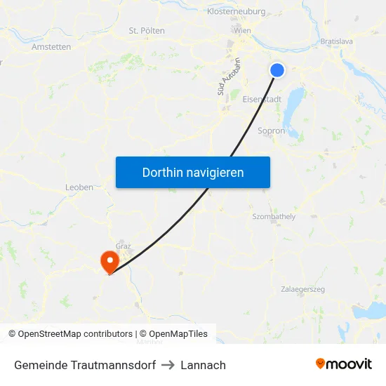 Gemeinde Trautmannsdorf to Lannach map