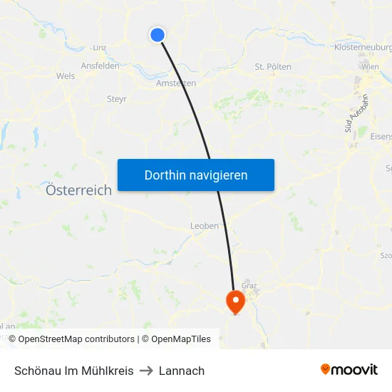 Schönau Im Mühlkreis to Lannach map