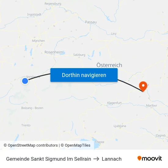 Gemeinde Sankt Sigmund Im Sellrain to Lannach map