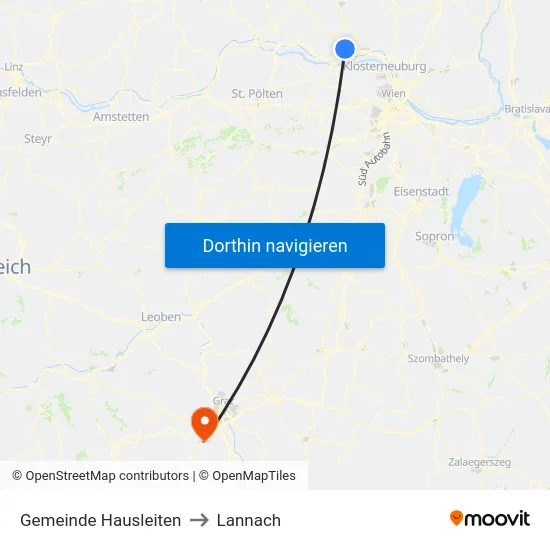Gemeinde Hausleiten to Lannach map