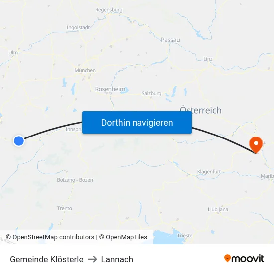 Gemeinde Klösterle to Lannach map