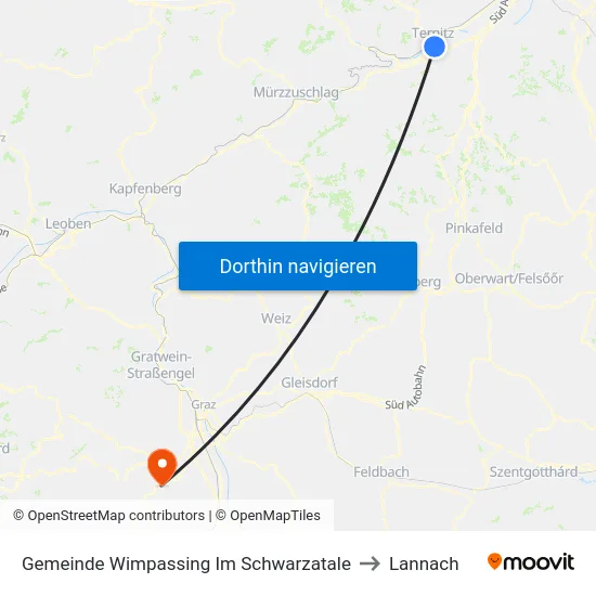 Gemeinde Wimpassing Im Schwarzatale to Lannach map