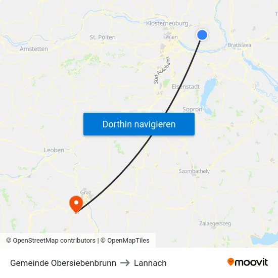 Gemeinde Obersiebenbrunn to Lannach map