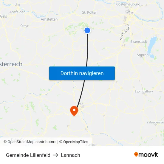 Gemeinde Lilienfeld to Lannach map