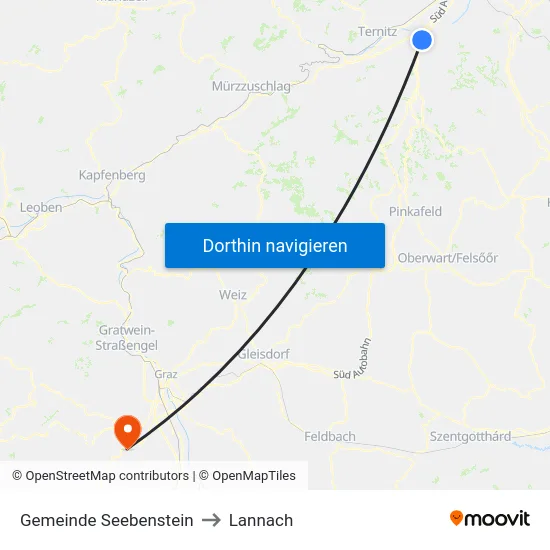 Gemeinde Seebenstein to Lannach map
