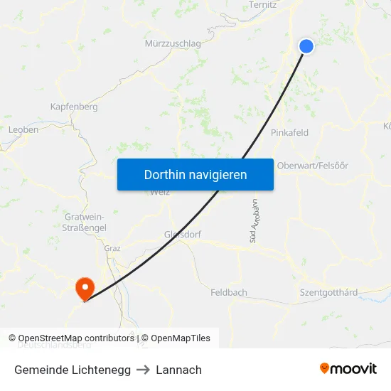 Gemeinde Lichtenegg to Lannach map