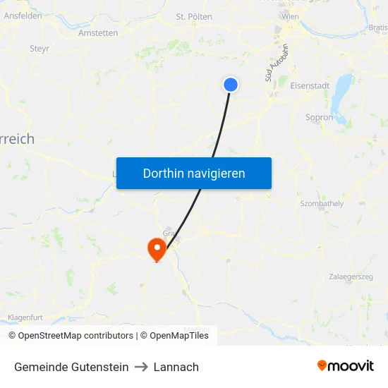 Gemeinde Gutenstein to Lannach map