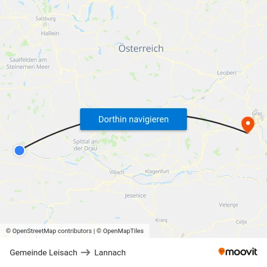 Gemeinde Leisach to Lannach map