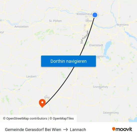 Gemeinde Gerasdorf Bei Wien to Lannach map