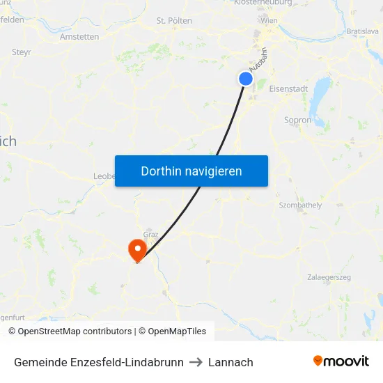 Gemeinde Enzesfeld-Lindabrunn to Lannach map