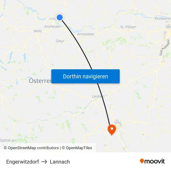 Engerwitzdorf to Lannach map
