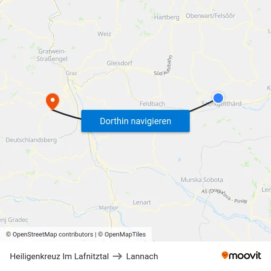 Heiligenkreuz Im Lafnitztal to Lannach map