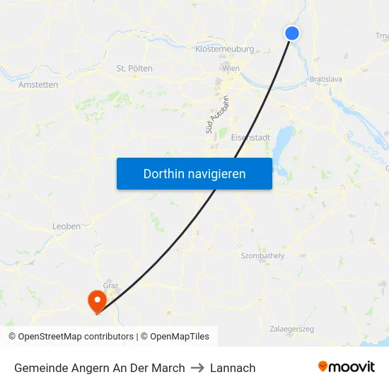 Gemeinde Angern An Der March to Lannach map