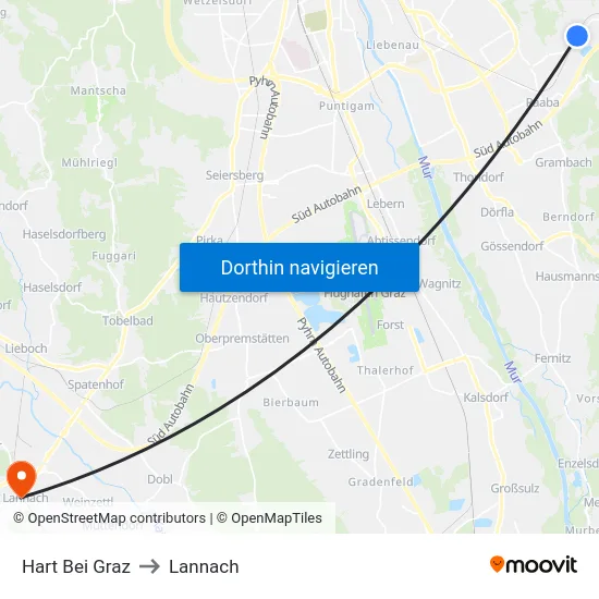 Hart Bei Graz to Lannach map