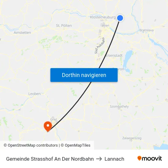 Gemeinde Strasshof An Der Nordbahn to Lannach map