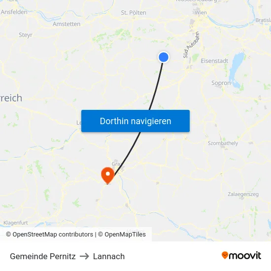 Gemeinde Pernitz to Lannach map