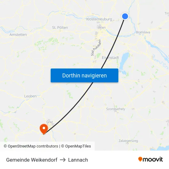 Gemeinde Weikendorf to Lannach map