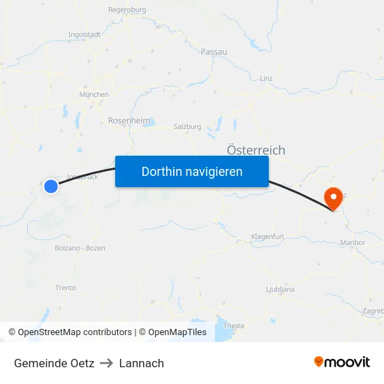 Gemeinde Oetz to Lannach map