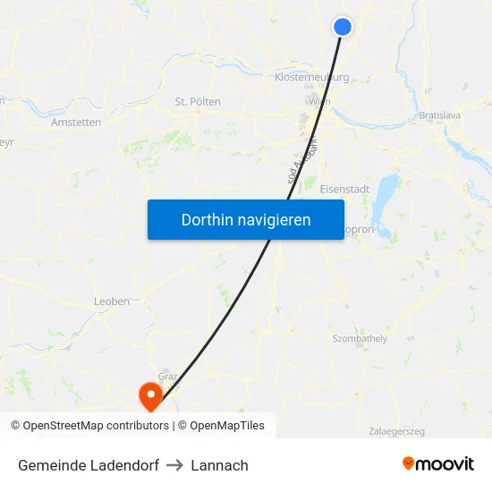 Gemeinde Ladendorf to Lannach map