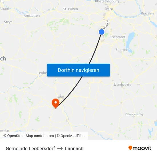 Gemeinde Leobersdorf to Lannach map