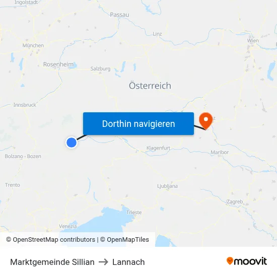 Marktgemeinde Sillian to Lannach map