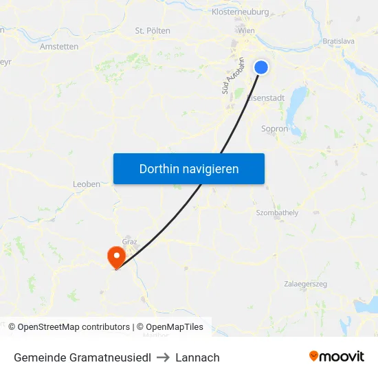 Gemeinde Gramatneusiedl to Lannach map