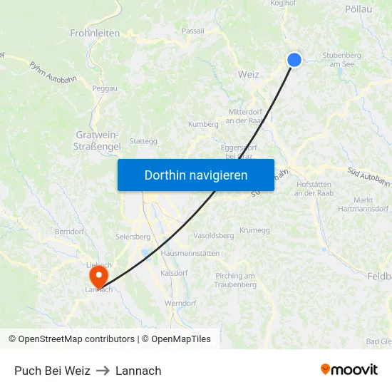 Puch Bei Weiz to Lannach map