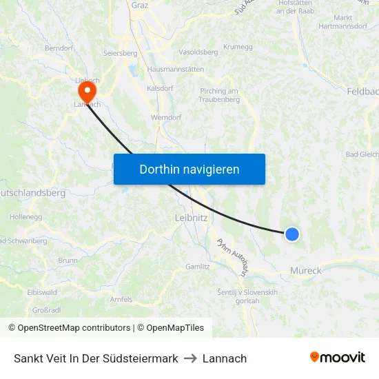 Sankt Veit In Der Südsteiermark to Lannach map