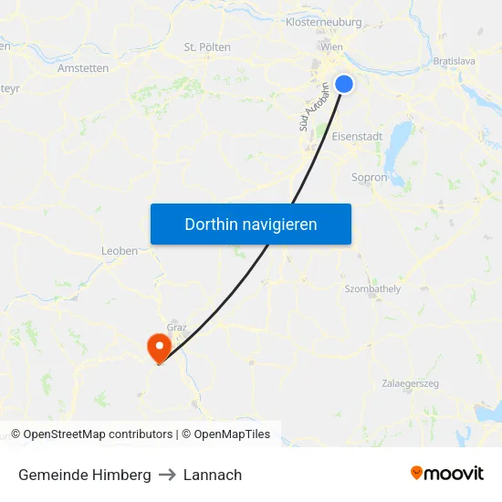 Gemeinde Himberg to Lannach map