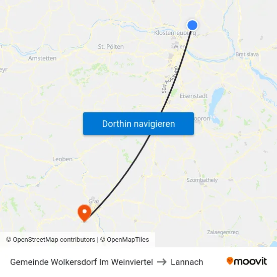 Gemeinde Wolkersdorf Im Weinviertel to Lannach map