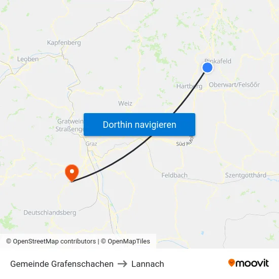Gemeinde Grafenschachen to Lannach map