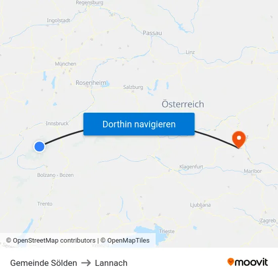 Gemeinde Sölden to Lannach map